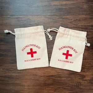 set of 2 “hangover kit” bags